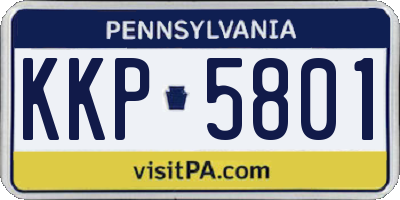 PA license plate KKP5801