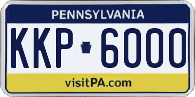PA license plate KKP6000