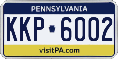 PA license plate KKP6002