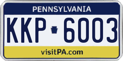 PA license plate KKP6003