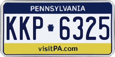 PA license plate KKP6325