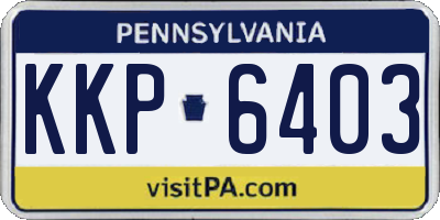 PA license plate KKP6403