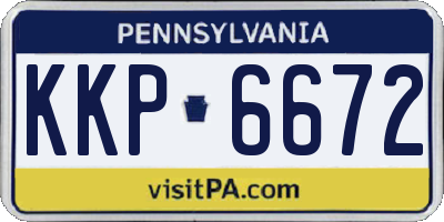 PA license plate KKP6672