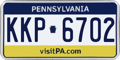 PA license plate KKP6702