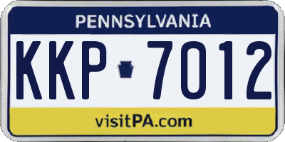 PA license plate KKP7012