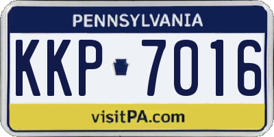 PA license plate KKP7016
