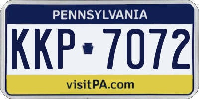 PA license plate KKP7072