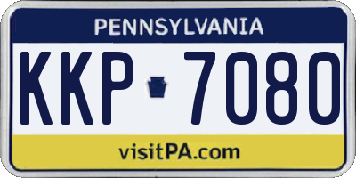PA license plate KKP7080
