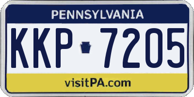 PA license plate KKP7205
