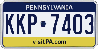 PA license plate KKP7403