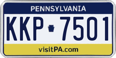 PA license plate KKP7501