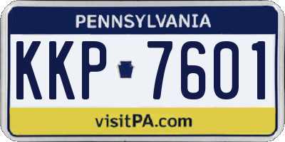 PA license plate KKP7601