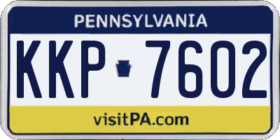PA license plate KKP7602