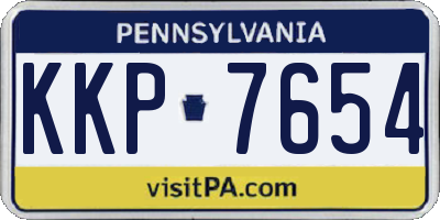 PA license plate KKP7654