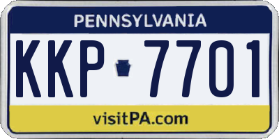PA license plate KKP7701