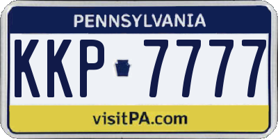 PA license plate KKP7777