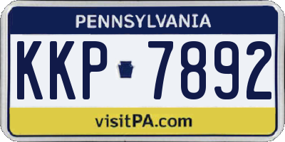 PA license plate KKP7892
