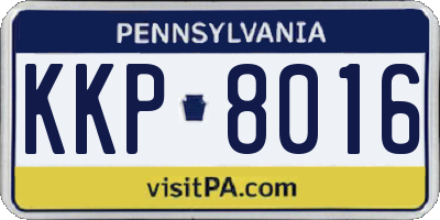 PA license plate KKP8016