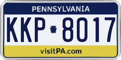 PA license plate KKP8017