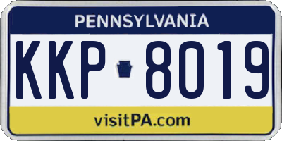 PA license plate KKP8019