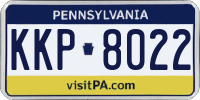 PA license plate KKP8022