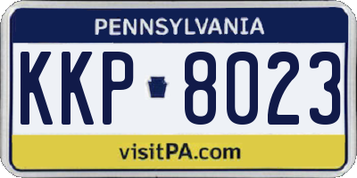 PA license plate KKP8023