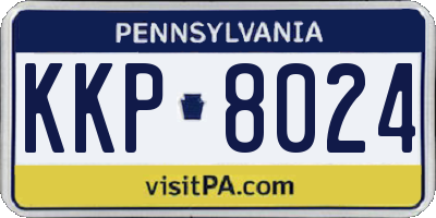 PA license plate KKP8024