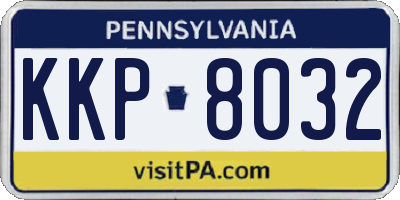 PA license plate KKP8032