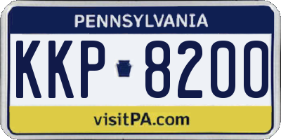 PA license plate KKP8200
