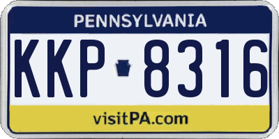 PA license plate KKP8316