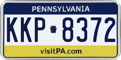 PA license plate KKP8372
