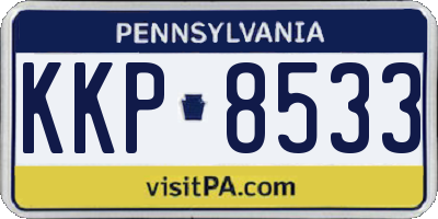 PA license plate KKP8533