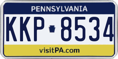 PA license plate KKP8534