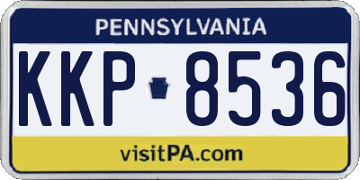 PA license plate KKP8536