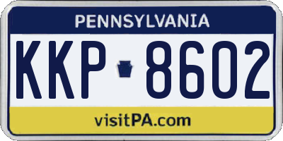 PA license plate KKP8602