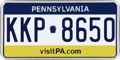 PA license plate KKP8650