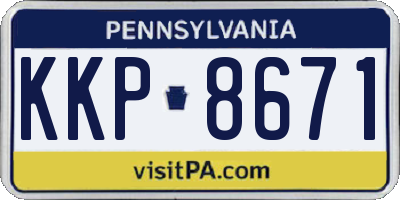 PA license plate KKP8671