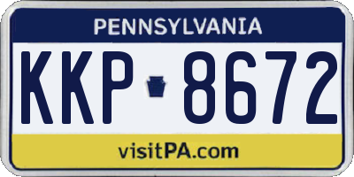 PA license plate KKP8672