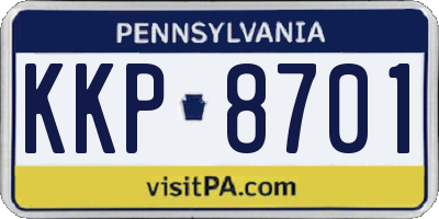 PA license plate KKP8701