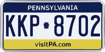 PA license plate KKP8702