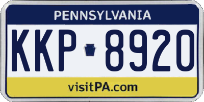 PA license plate KKP8920