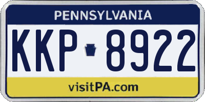 PA license plate KKP8922