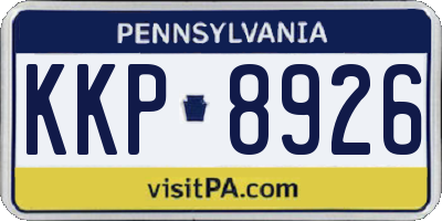 PA license plate KKP8926