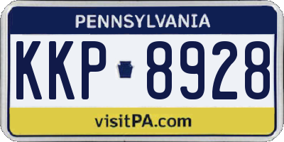 PA license plate KKP8928