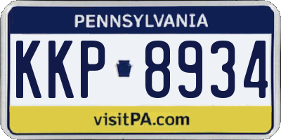 PA license plate KKP8934