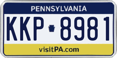 PA license plate KKP8981