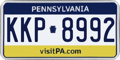 PA license plate KKP8992
