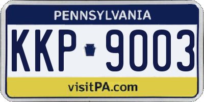 PA license plate KKP9003