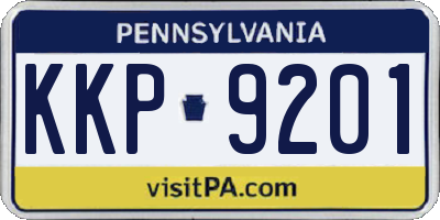 PA license plate KKP9201