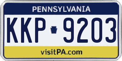 PA license plate KKP9203